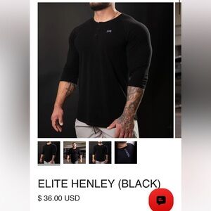 *NWOT* Black 3/4 Sleeve Henley Shirt